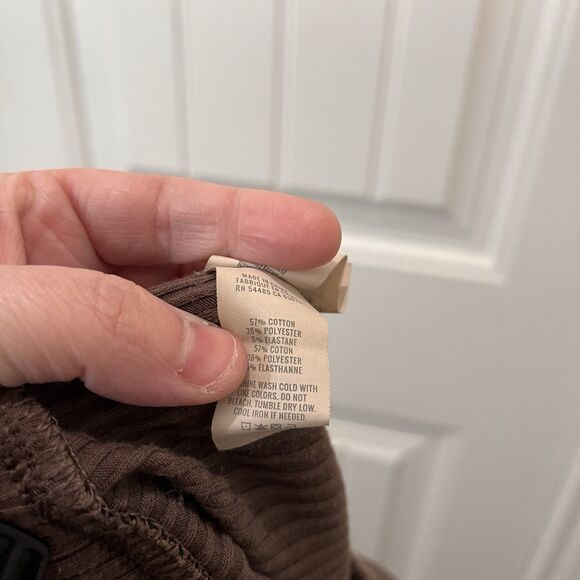 Aerie Kick-It Ribbed Mid Rise Super Flared Pants Brown Womens Size S Pull On - Picture 10 of 11